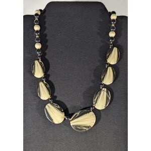 MCM Vintage Black Cream Beaded Necklace
